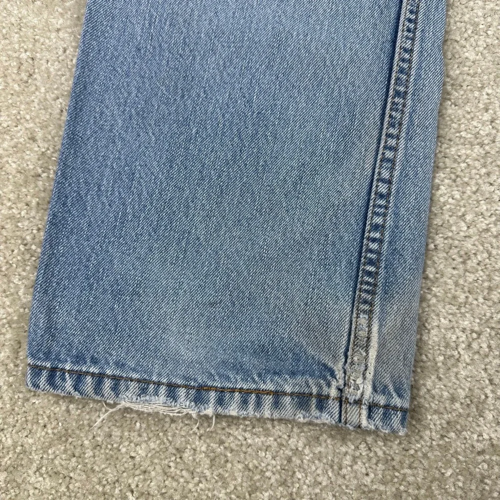 Levis 505 Straight Fit Jeans 31x32 Light Wash Distressed Cotton Denim VTG 90s
